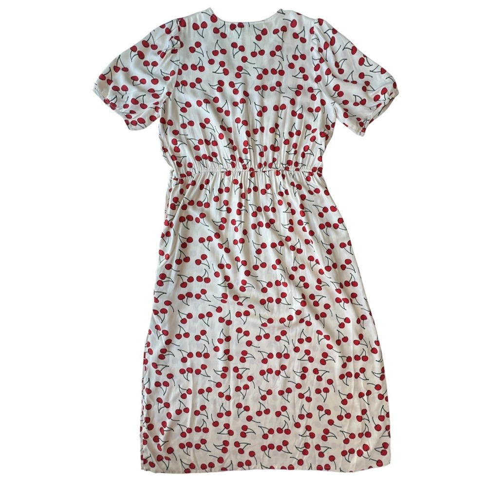 Dress Red Cherry Print Compañía Fantástica AOP Midi Shirt Dress Women M Viscose - Picture 9 of 15